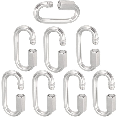 8 Pack M10 Quick Link, Stainless Steel Chain Links Connector, Heavy Duty D Shape for Trailer