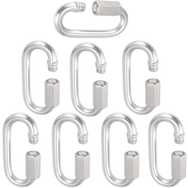8 Pack M10 Quick Link, Stainless Steel Chain Links Connector, Heavy Duty D Shape for Trailer