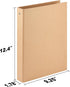 Widen Spine 3 Ring Binder A4 Kraft Organizer 2 Pack, Durable 1.2 Inch Round Ring Binders Fits A4/Letter Size