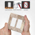 Rose Gold Brown Marble Light Switch Cover, 2 Gang Double Rocker Wall Plate for Bathroom Kitchen Decor