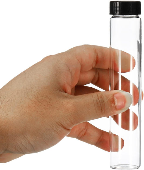 PATIKIL 60mL Reagent Media Bottle, 12 Pack Round Glass Storage Bottles with Plastic Screw Cap