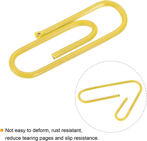 MECCANIXITY Paper Clips - Small Size 1.1 Inch Vinyl Coated - 200 Count for Organize Office Home Yellow