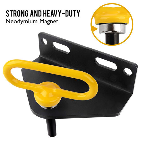 Yellow Magnetic Lawn Mower Trailer Hitch Pins, Ultra Strong Neodymium Magnet Pin for One Handed Hook On & Off