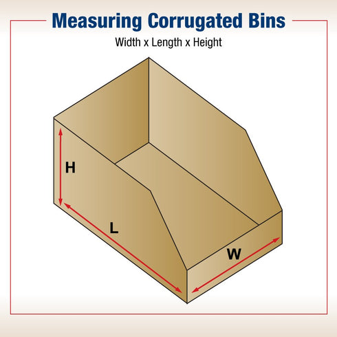 BOX USA Open Top Bin Boxes, 10" x 12" x 4-1/2", Kraft (Pack of 25)