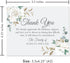 5.5x4.25 White Floral Sympathy Thank You Cards, Funeral Thank You Cards, Personalized Bereavement Notes with Envelopes