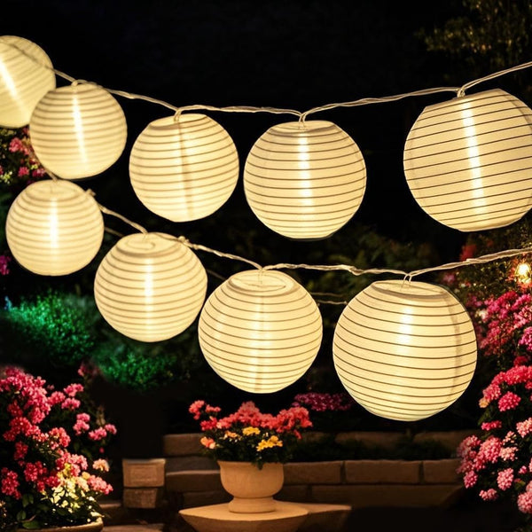 Bright Zeal 20' Long 30 LED Lanterns String Lights Battery Powered -