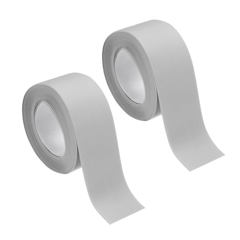 uxcell 2 Rolls Grey Caulk Sealant Strip, Waterproof Self Adhesive 1.4" x 10.5Ft for Toilet, Bathtub, Kitchen