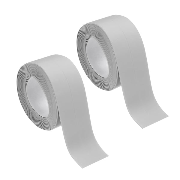 uxcell 2 Rolls Grey Caulk Sealant Strip, Waterproof Self Adhesive 1.4" x 10.5Ft for Toilet, Bathtub, Kitchen