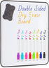 Small Double Sided White Dry Erase Board, 14x11 Inch Mini Board with 8 Markers for Students, Office, Kitchen