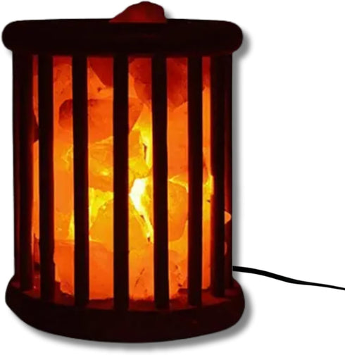Himalayan Pink Salt Lamp Cage 7"(D) 8.5"(H) Heated Rock Lamp for Relaxation,