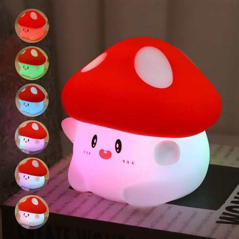 Mushroom Night Light Color Changing, 50Hrs Mushroom Lamp, Tap Control 2 Brightness