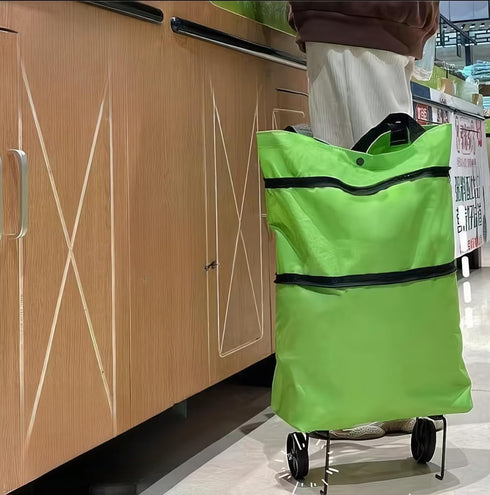 Generic Ultra-Convenient Folding Shopping cart for Groceries with Wheels - Heavy-Duty Bag for Multi-Scenario use