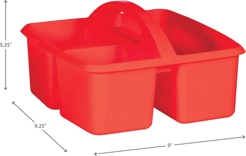 Teacher Created Resources Red Portable Plastic Storage Caddy, 6-Pack for Classroom, Kids Room, Office Organization
