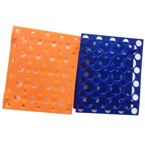 50 Well Centrifuge Tube Rack, Orange/Blue, for 10ml/15ml/50ml, Two Packs
