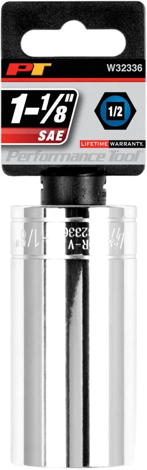 Performance Tool W32336 1/2 Drive 6-Point Socket, 1-1/8