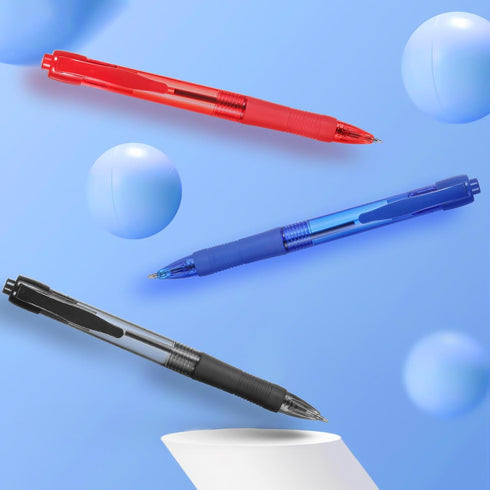 Pens Bulk, 100 Pack No Bleed Red Ink Click Pens, Soft Grip, Wholesale Retractable Ballpoint Pens for Office School