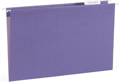 Blue Summit Legal Hanging File Folders, Legal Size, Purple – 25 Pack for Organization