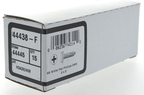 Hillman 44445 8 x 2-Inch White Pan Head Phillips Sheet Metal Screw, 15-Pack