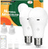 Neporal MagicGlow Rechargeable Light Bulbs, 3000-6000K, E12, 2 Count