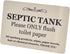 Septic Tank Sign - Aluminium Composite with Adhesive, Notice Plaque for Toilets, Bathrooms, W.C