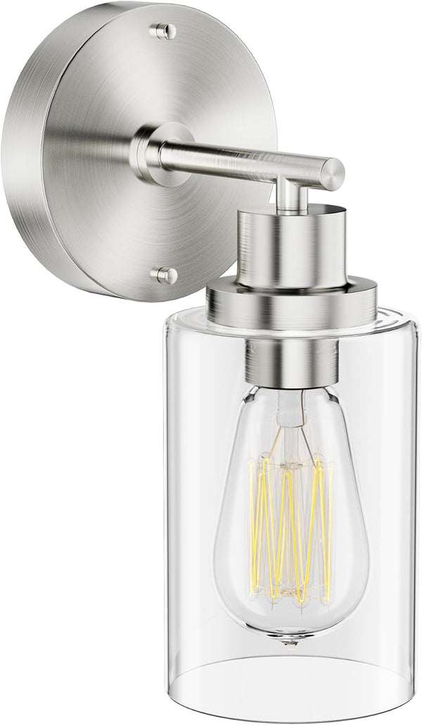 GORDNWE 1-Light Bathroom Wall Sconce, Brushed Nickel Vanity Light, Modern Wall Light