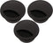 2" Plastic Brush Desk Grommet, Black (3 Pack)