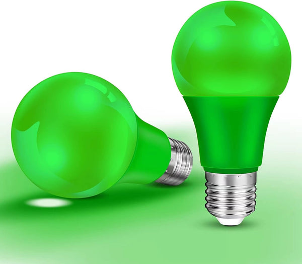 2-Pack Green LED Christmas Light Bulbs, 9W (60W Equivalent), E26 Base for Holiday Lighting