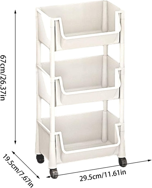 Generic 3 4 Multi Tier Rolling Cart - Multi Tier Rolling Storage Cart, Mobile Utility Cart | Tier Rolling Organizer