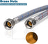 ARCORA 32 Inch Faucet Supply Lines 3/8" Female Comp M10 Male (1 Pair) - Braided Nylon Bathroom Faucet Hose