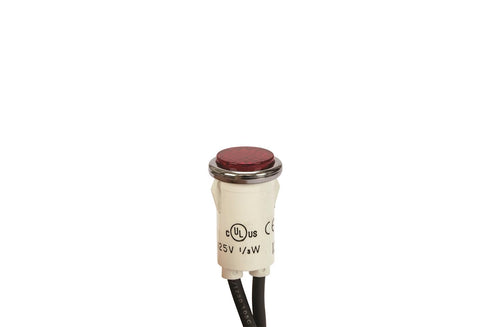 NSI-79750LW Round Indicator Light, Non Replacable Lamps, Red, 0.5" Panel Cutout, Chrome Bezel