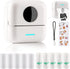 HuiJuKeJi Mini Sticker Printer, Bluetooth Smart Pocket Inkless Thermal Printer with 11 Rolls Thermal Paper for iOS &