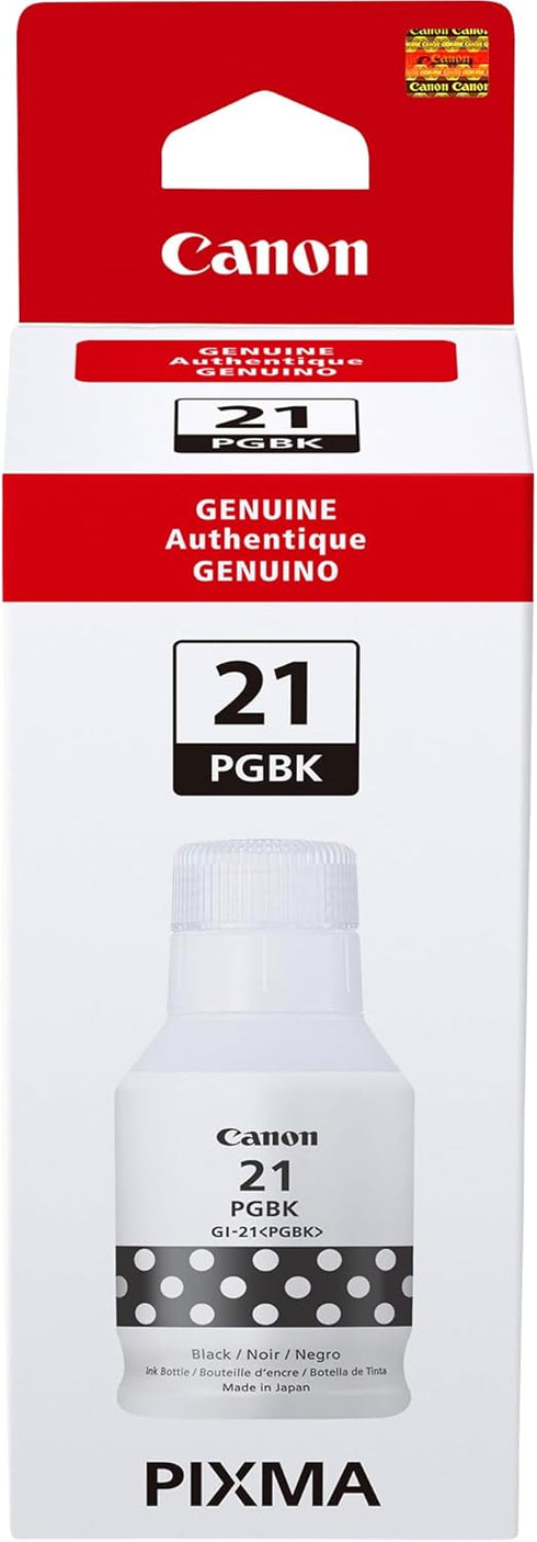 Canon GI-21 Pigment Black Ink Bottle for G3260, G2260, G1220 Supertank Printers (One Size)