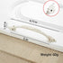HUHUIAOH 2-Pack 128mm(5in)) Modern Style Zinc Alloy Handle, Solid Ivory White Gold Edge Handle Wardrobe Bedside Cabinet