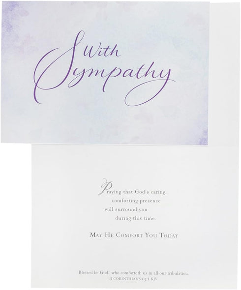 DaySpring - 12 Sympathy Boxed Cards and Envelopes (77541) - Strength Hope Comfort, 4 Design Assortment with Scripture