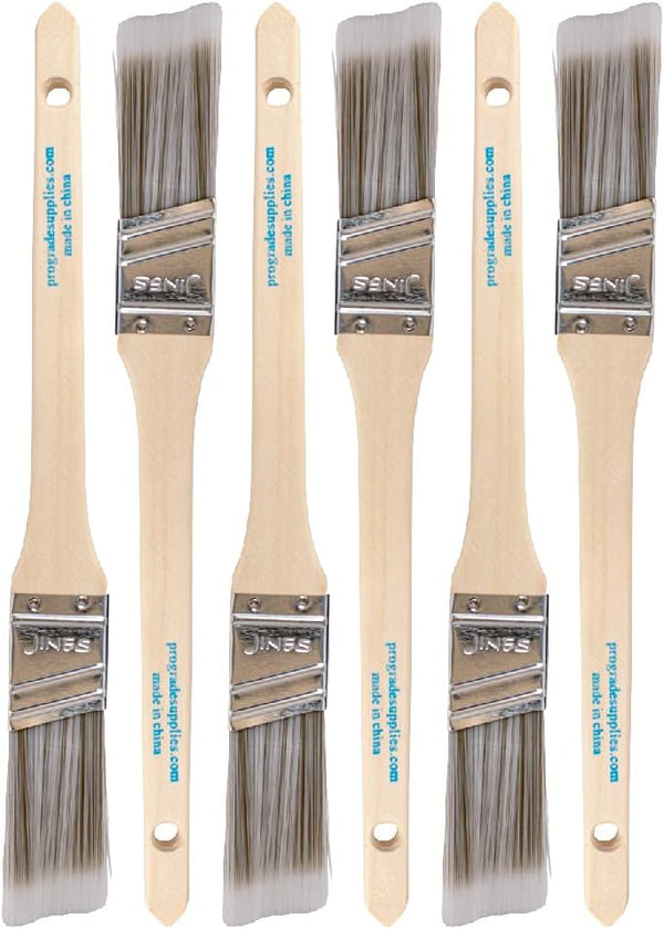 Vermeer 6-Pack Paint Brushes, 1" Angle Sash Brushes for All Latex and Oil Paints & Stains, Home Improvement