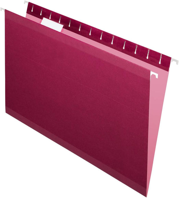 Pendaflex Esselte PFX415315BUR Reinforced Hanging Folders, Legal Size, Burgundy, 1/5 Cut, 25/BX (4153 1/5 BUR)