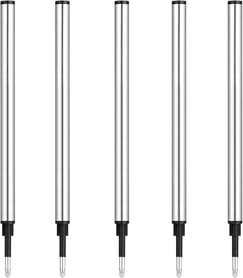 DunBong Rollerball Pen Refills Pack of 5, Fine Point 0.5mm Red Ink Replaceable Ballpoint Pen Refills (Navy Blue)