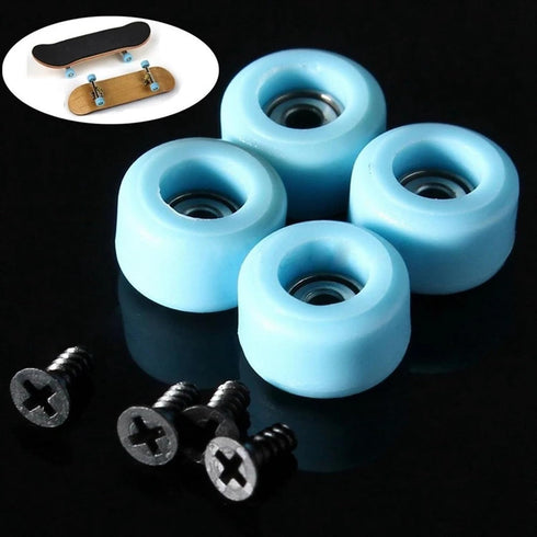 RNUDBLSK 8 Pcs Professional PU+Metal Bearing Wheels for Wooden Fingerboard