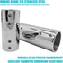 AICWIOO Handrail Straight Pipe Fitting Connector, 1 Inch 316 Stainless Steel 2-Way Tube Connector