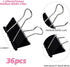 Medium Binder Clips and Paper Clips, 36 Pcs, 1.25 Inch Black Metal for Office, Home, School