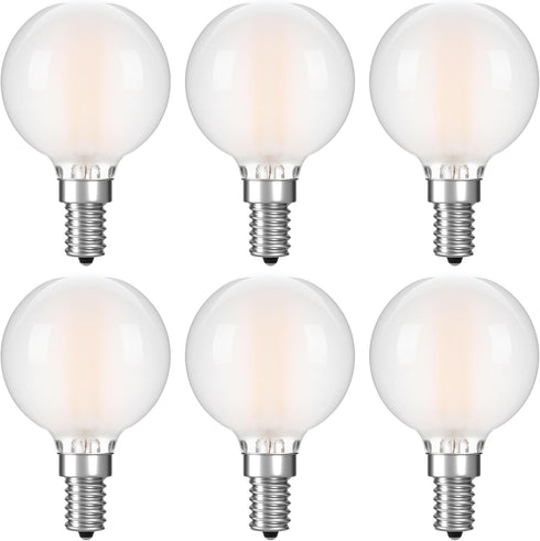 G16.5 LED Light Bulb 40w Equal 4W Type G Bulb,Dimmable Frosted E12