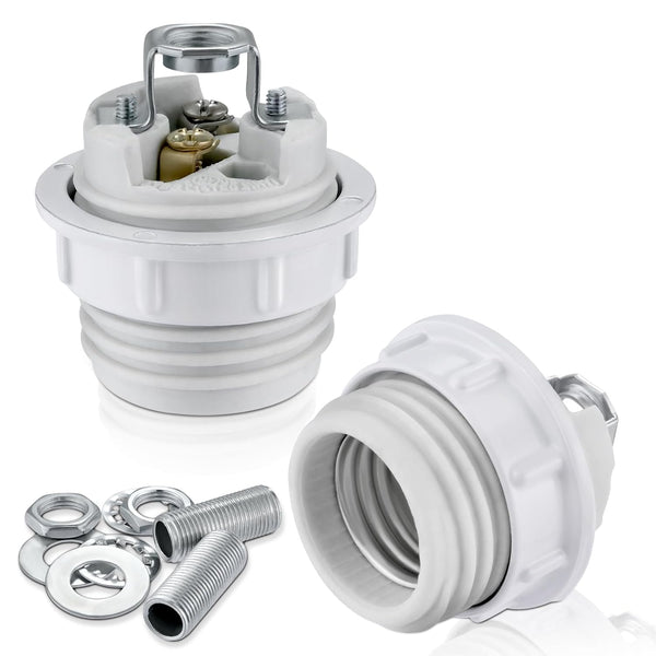 SDQCLIIF Lamp Socket with Metal Shade Ring, UL Listed Medium Base E26 Light
