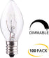 100 Pack C7 Bulbs, C7 Bulb E12 5 Christmas Replacement Light Clear Incandescent for Christmas String Light, Candelabra