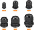 MECCANIXITY 50 Pcs Cable Gland Kit, PG7 PG9 PG11 PG13.5 PG16 PG19 Adjustable Waterproof Tight Conduit Connector