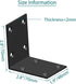 Aufuga (16, 2.8x2.8x2) Black Stainless Steel Shelf Bracket,Joint Right Angle Bracket,L Shape Heavy Duty Metal Corner
