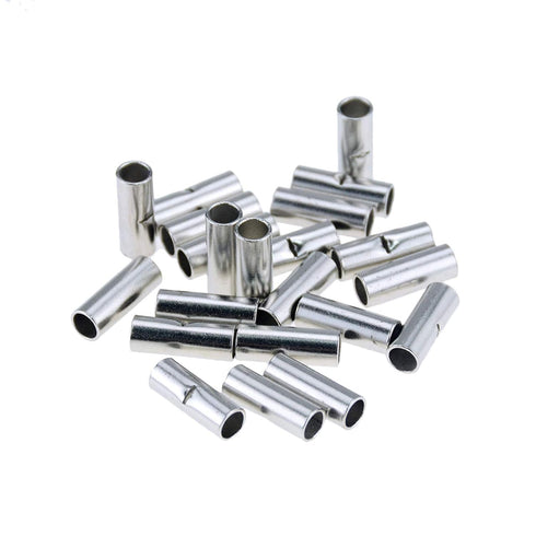 20 Pcs Non-Insulated Butt Connectors, AWG #6 Seamless Uninsulated Wire Connectors for Electrical Wire Ferrule