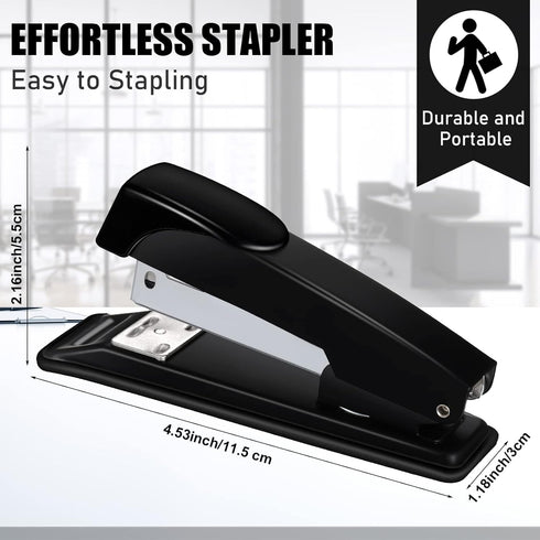 Yahenda 18 Pieces Black Staplers Bulk with Staples, 20 Sheet Capacity for Office and School