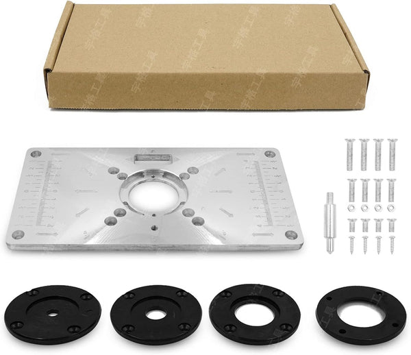 Router Trimmer Woodworking Tool - Aluminium Alloy Router Table Insert Plate for Bench Trimming
