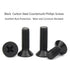 YiKaiEn 20-Pack Set Countersunk 304 Screw and Nut for D-Series Panel Mount with Custom Nylon Washer, Black Phillips