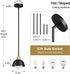 6 Inch Industrial Kitchen Pendant Light Fixtures: Metal Modern Chandelier - Adjustable Farmhouse Black and Gold Pendant